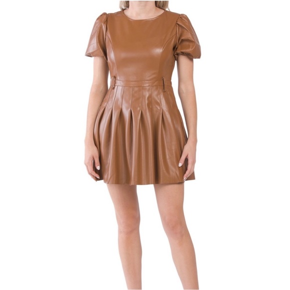 NWT Lost + Wonder Faux Leather Dress with belt.  Size Large - Picture 2 of 9